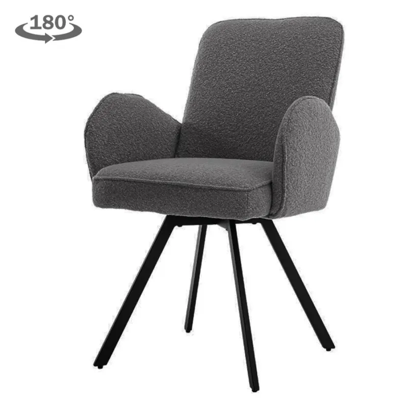 Fabrieksprijs Livo Armstoel - fabric Ascot 5 Anthracite (draaibaar)